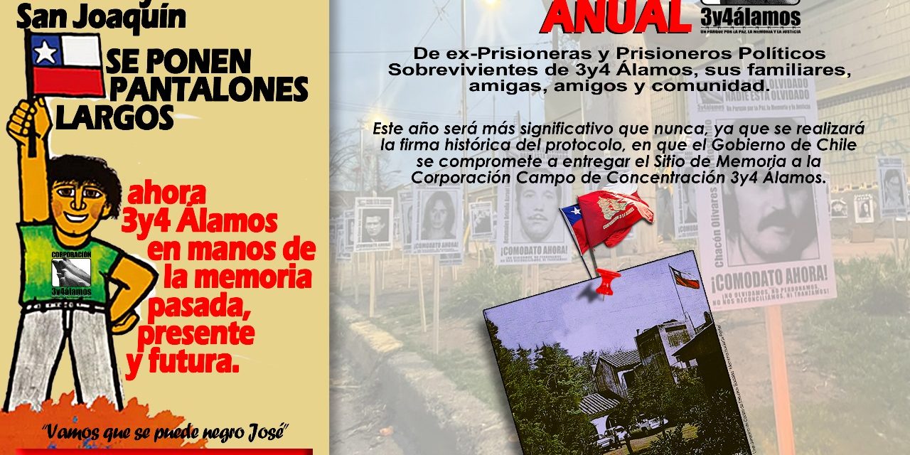 Invitamos a participar en el XIII Encuentro Anual de ex Prisioneros y Prisioneras del Campo de Concentración 3y4 Álamos.
